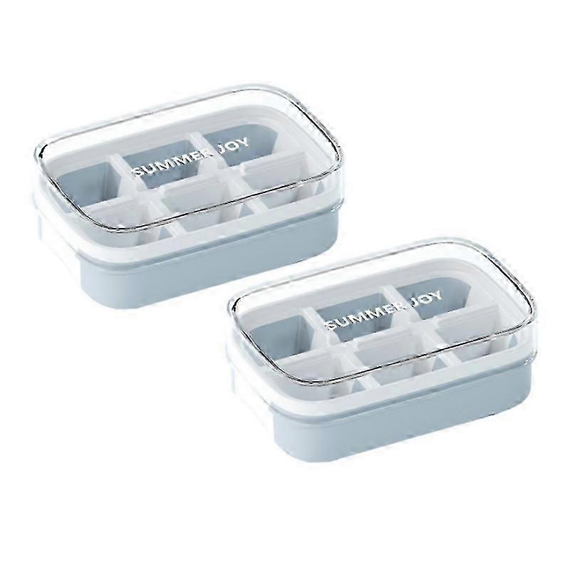 Large Ice Cube Trays Silicone Ice Cube Molds for Freezer with Lid Reusable Whiskey Ice Mold 2x