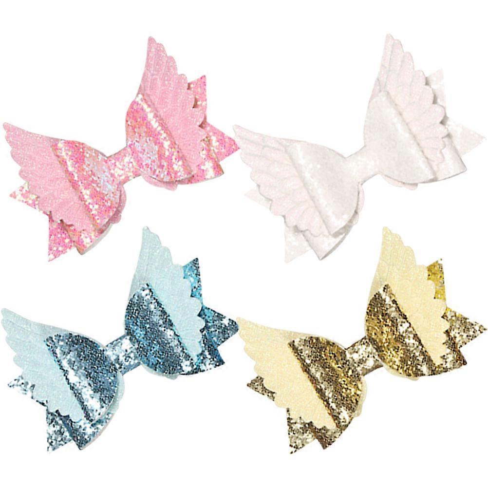 Glamorous 4Pcs Hair Bow Clips Designed For Girls Suitable For Parties And Cosplay With Elegant Bow Shape