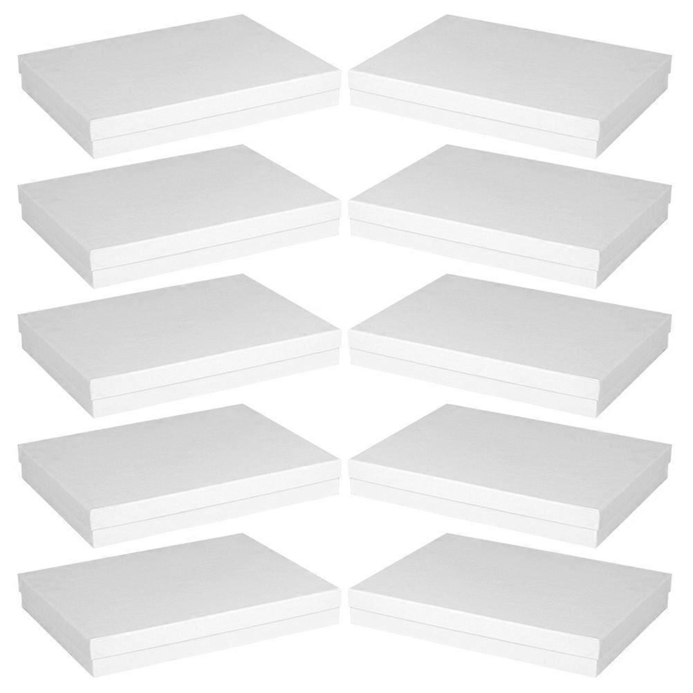 Sturdy White Cardboard Gift Boxes for Storage Use 10pcs Large Size