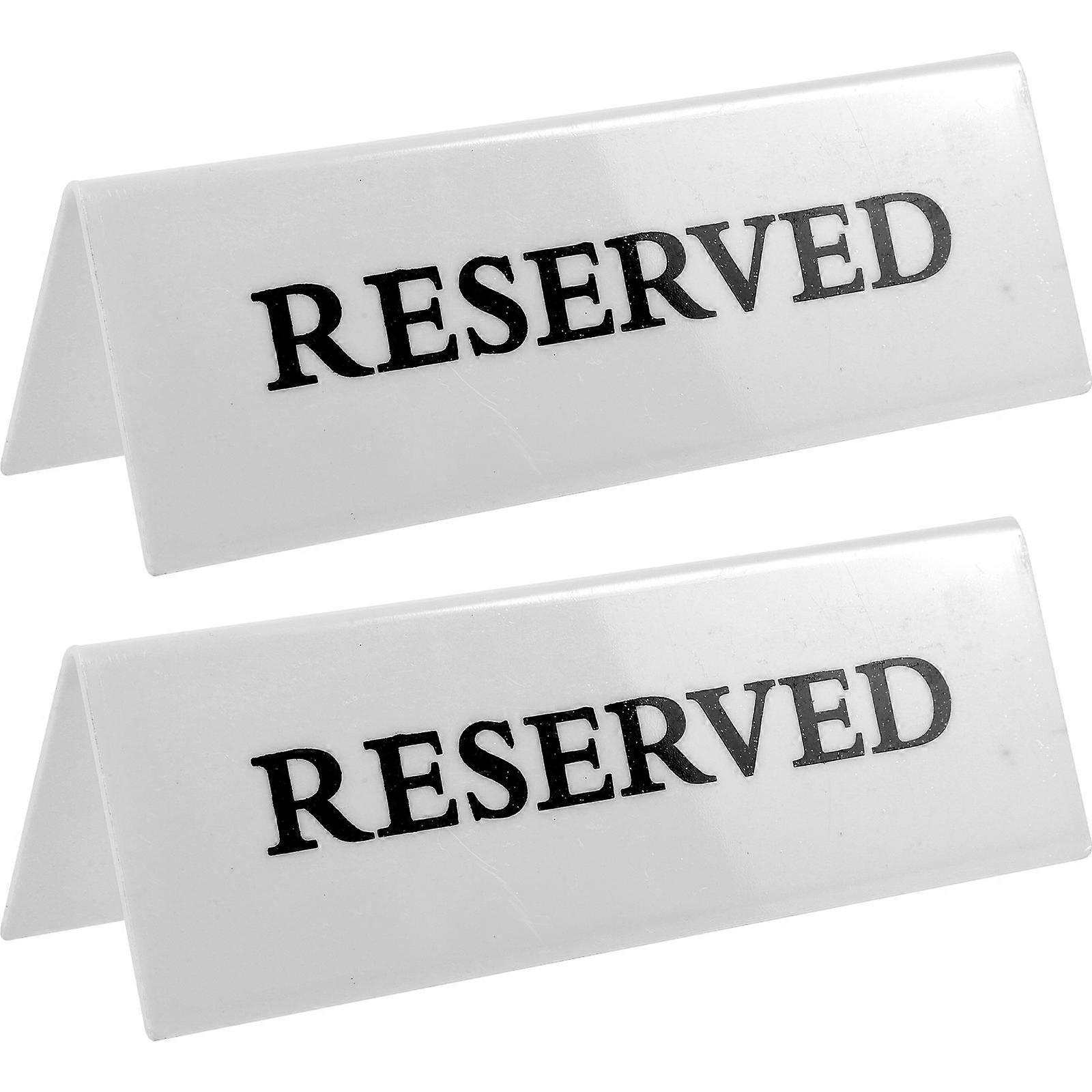 White Acrylic Reserved Sign for Decoration Durable and Reliable Suitable for Events and Restaurants