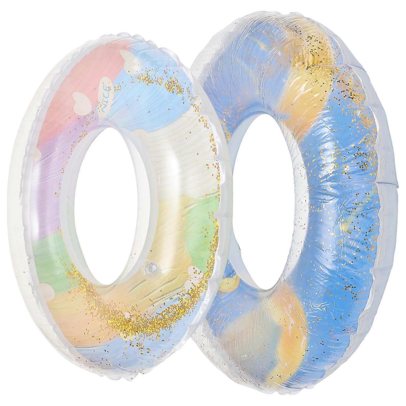 Safe Swimming Ring Swimming Learning Tool Beginner Swimmers Moon Pattern PVC Material 2Pcs
