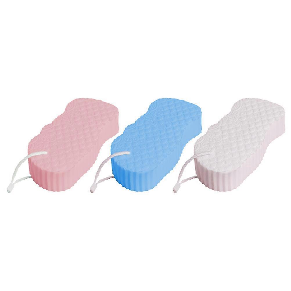 3 Pieces PVA Bath Sponge for Tender Comfortable Bathing Experience with Assorted Colors and Compact