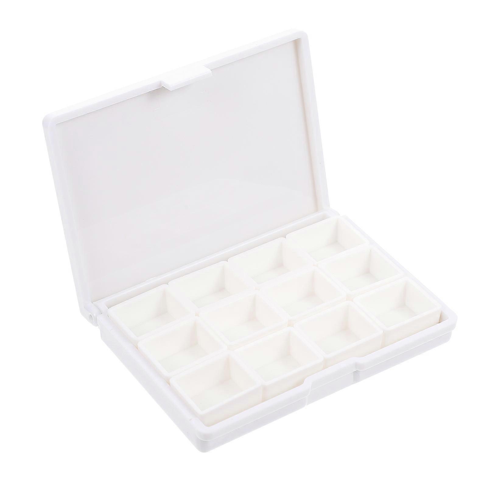 Plastic Pigment Packaging Box Portable Mini Watercolor Paint Box Travel Painting Artists 1.6X6X8CM Storage White 1 Set