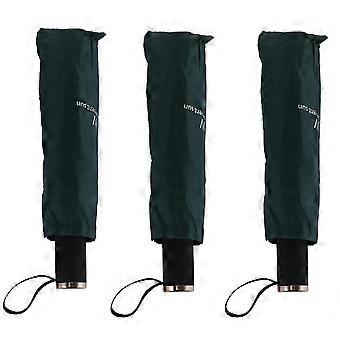 Uv Clear Umbrella Three Fold Thickened Black Glue Sun Umbrella Green SZRH A-YH