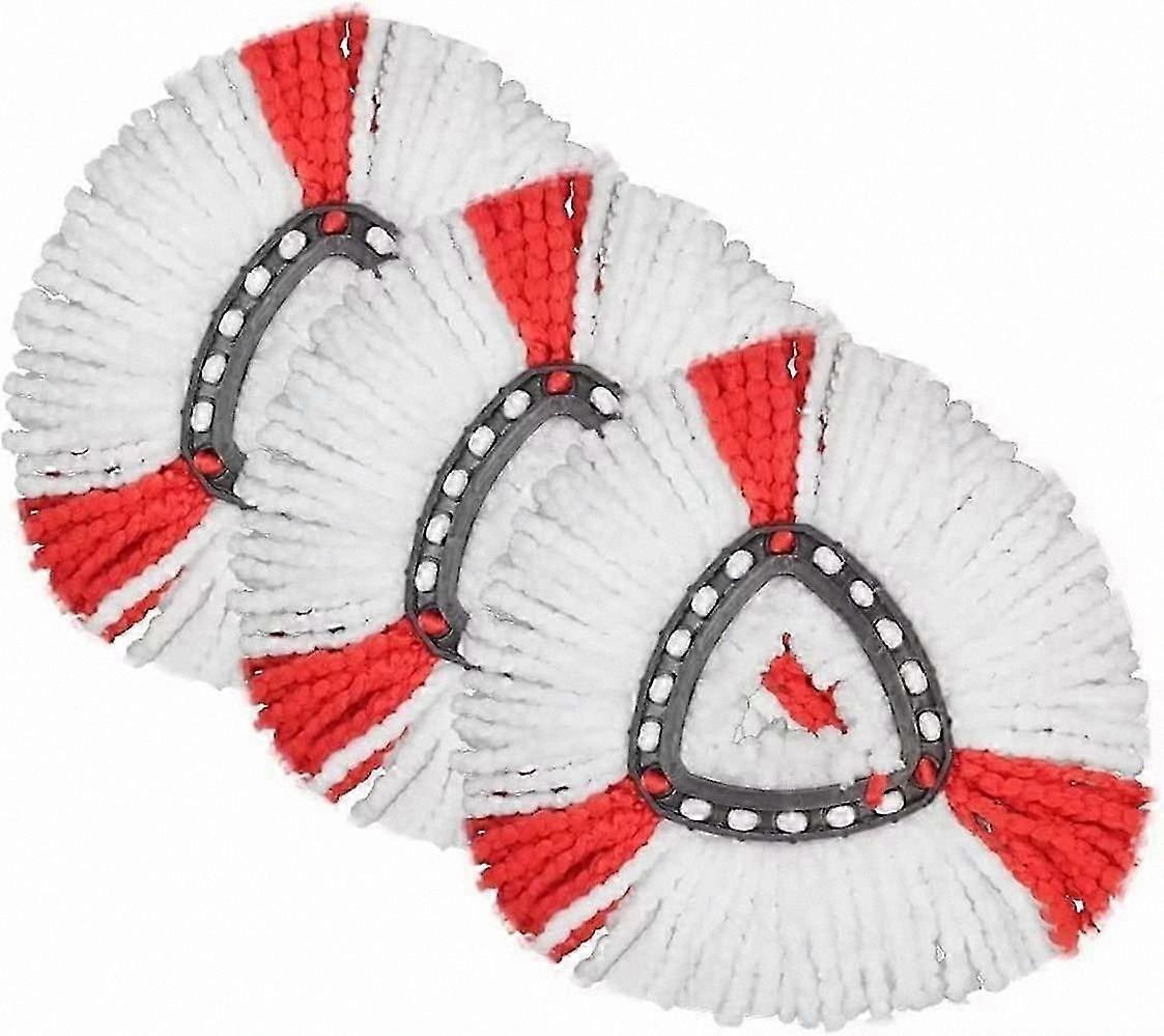 3-Pack Reusable Mop Heads, Compatible with Spin and Turbo Models (Red)