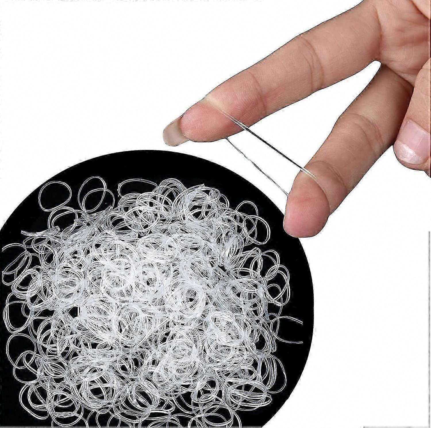 250x Fasce elastiche per capelli trasparenti, elastici per capelli, elastici per capelli, piccole bande per capelli, bande per capelli trasparenti, elastici per capelli, elastici per capelli chiari