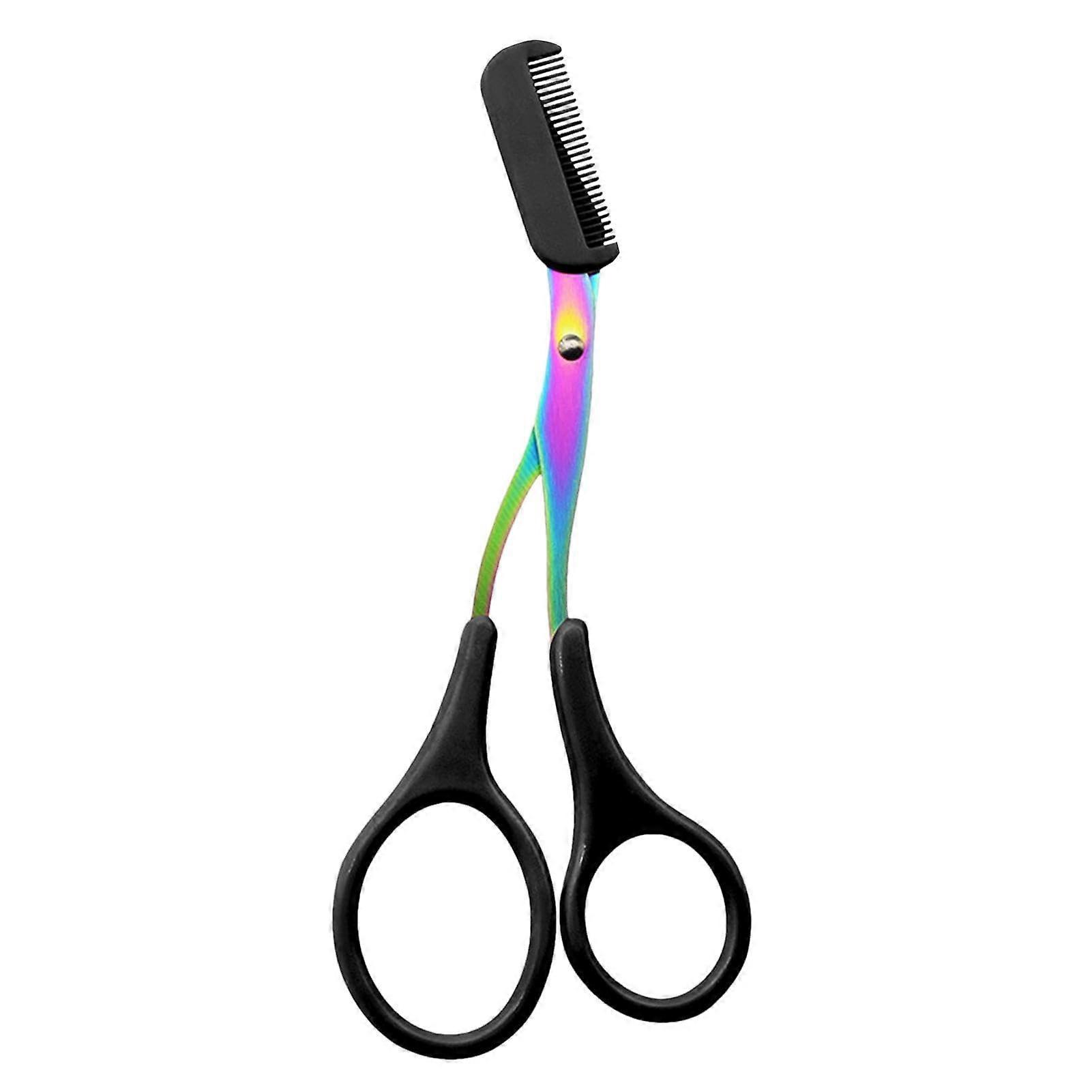 Women's Eyebrow Trimming Scissors with Comb, Black Eyebrow and Eyelash Trimmer Scissors for Shaping and Shortening.