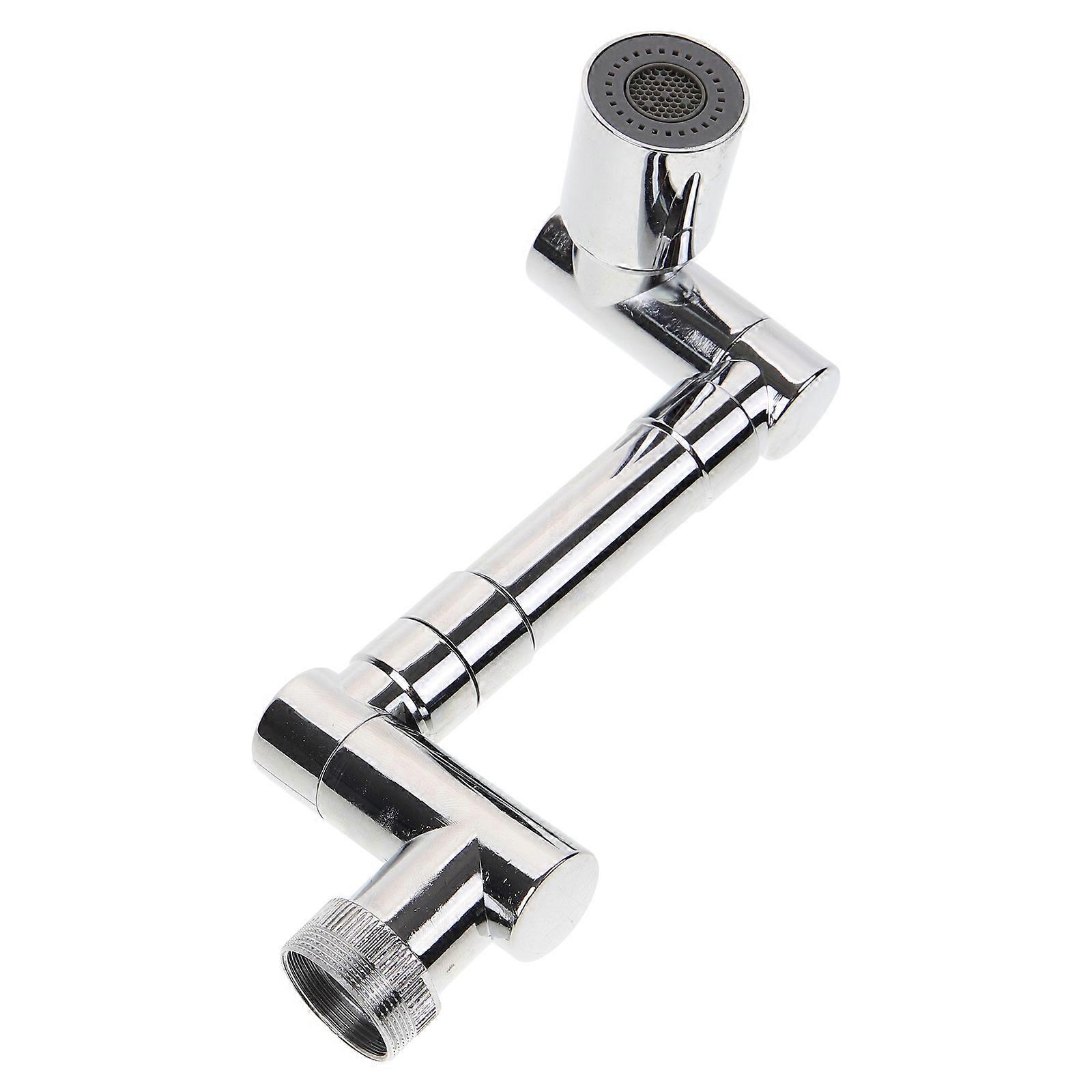 Silver Faucet Extension Device for Kitchen Use Rotating Design Copper Alloy Plastic