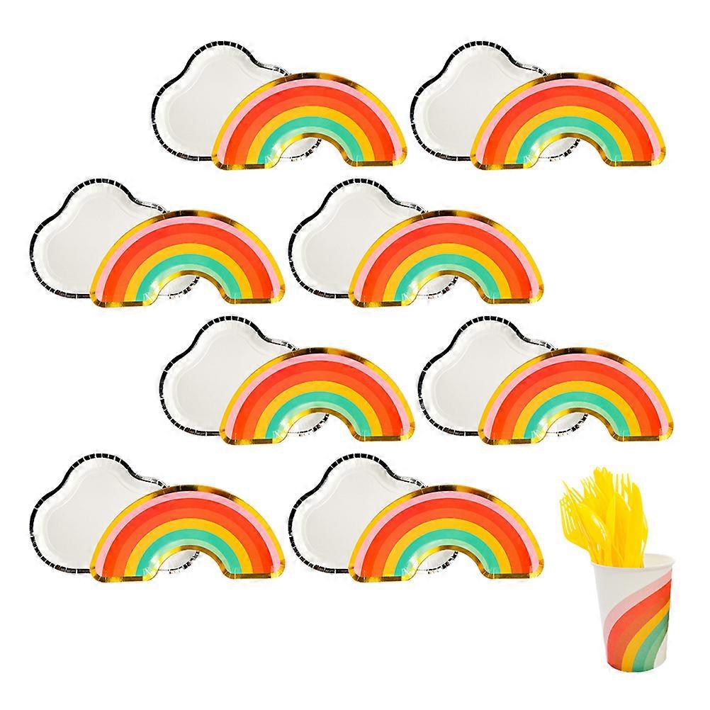 Festive Paper 48 Pcs Colorful Cloud And Rainbow Design Perfect For Birthday Parties And Wedding Events