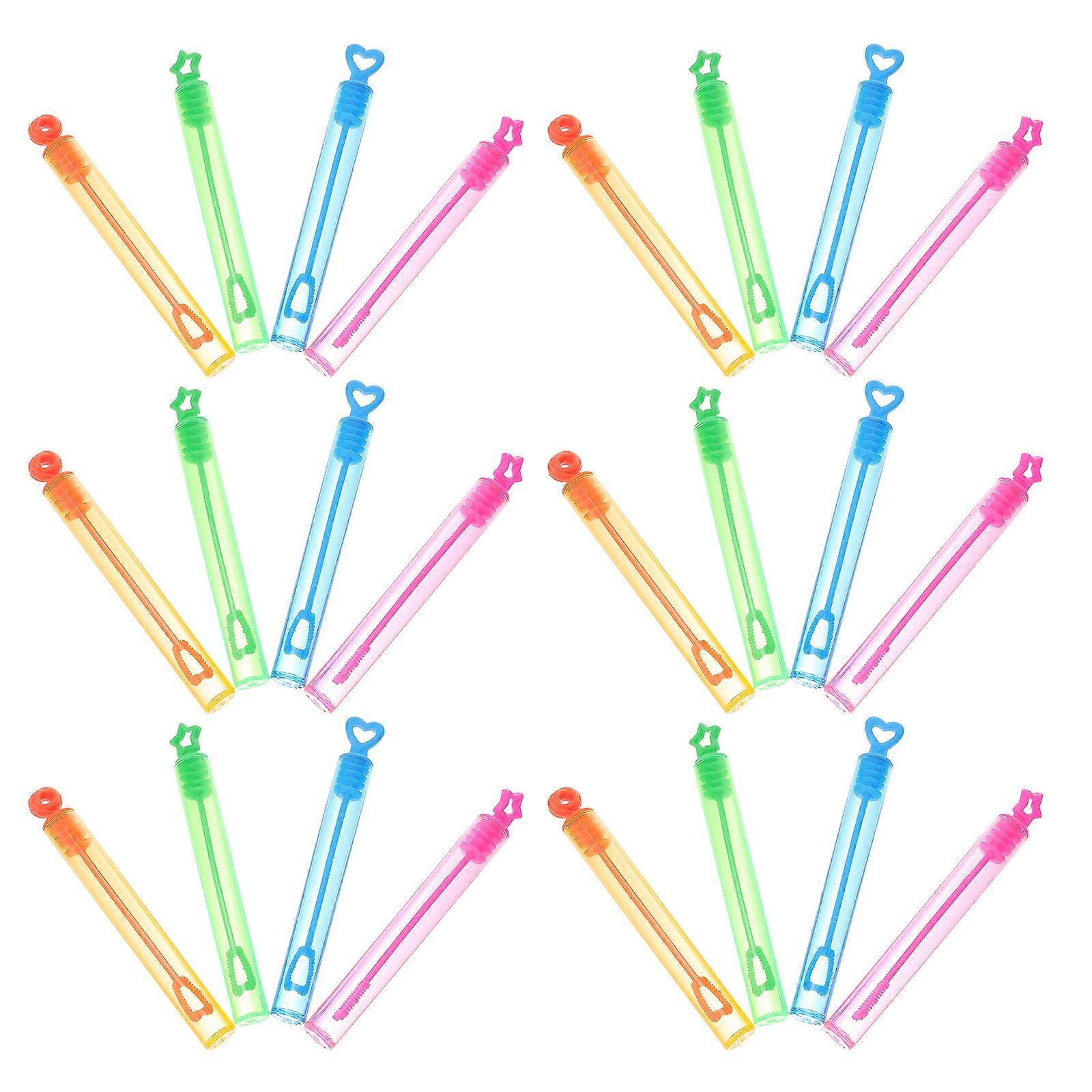 24pcs Mini Bubble Wands Refillable Assorted Colors Summer Party Outdoor Pool Birthday Fun