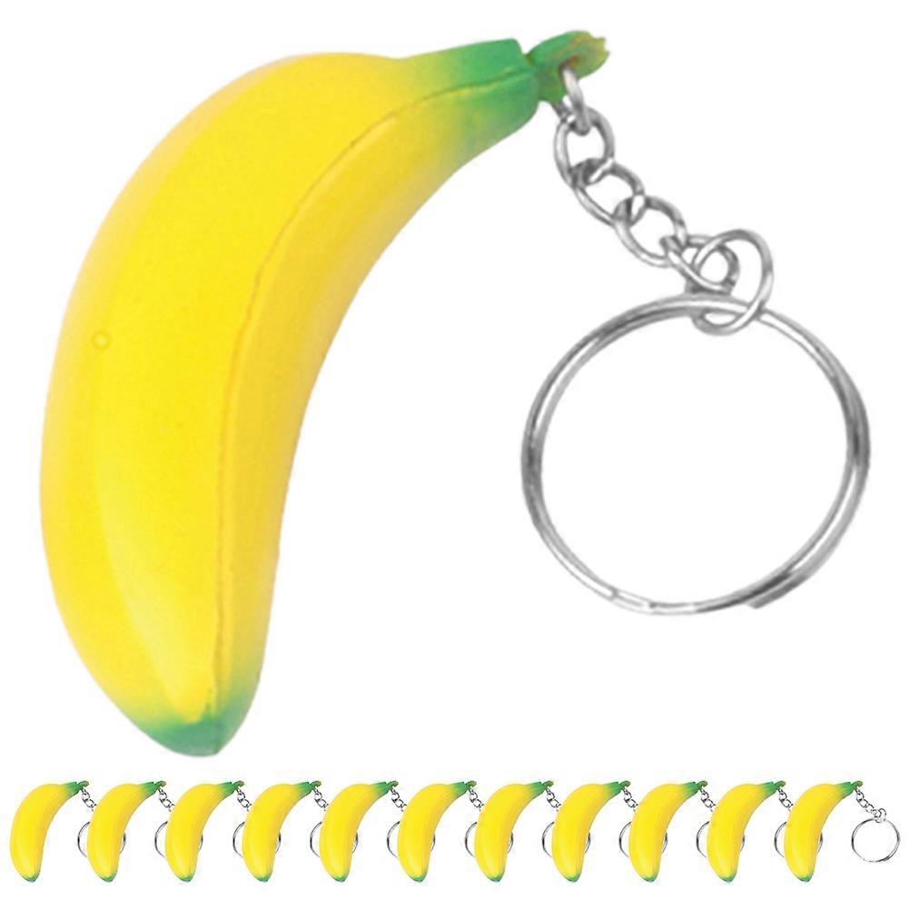 12pcs Banana Fruit Charm Keychain Funny Bag Hanging Accessory