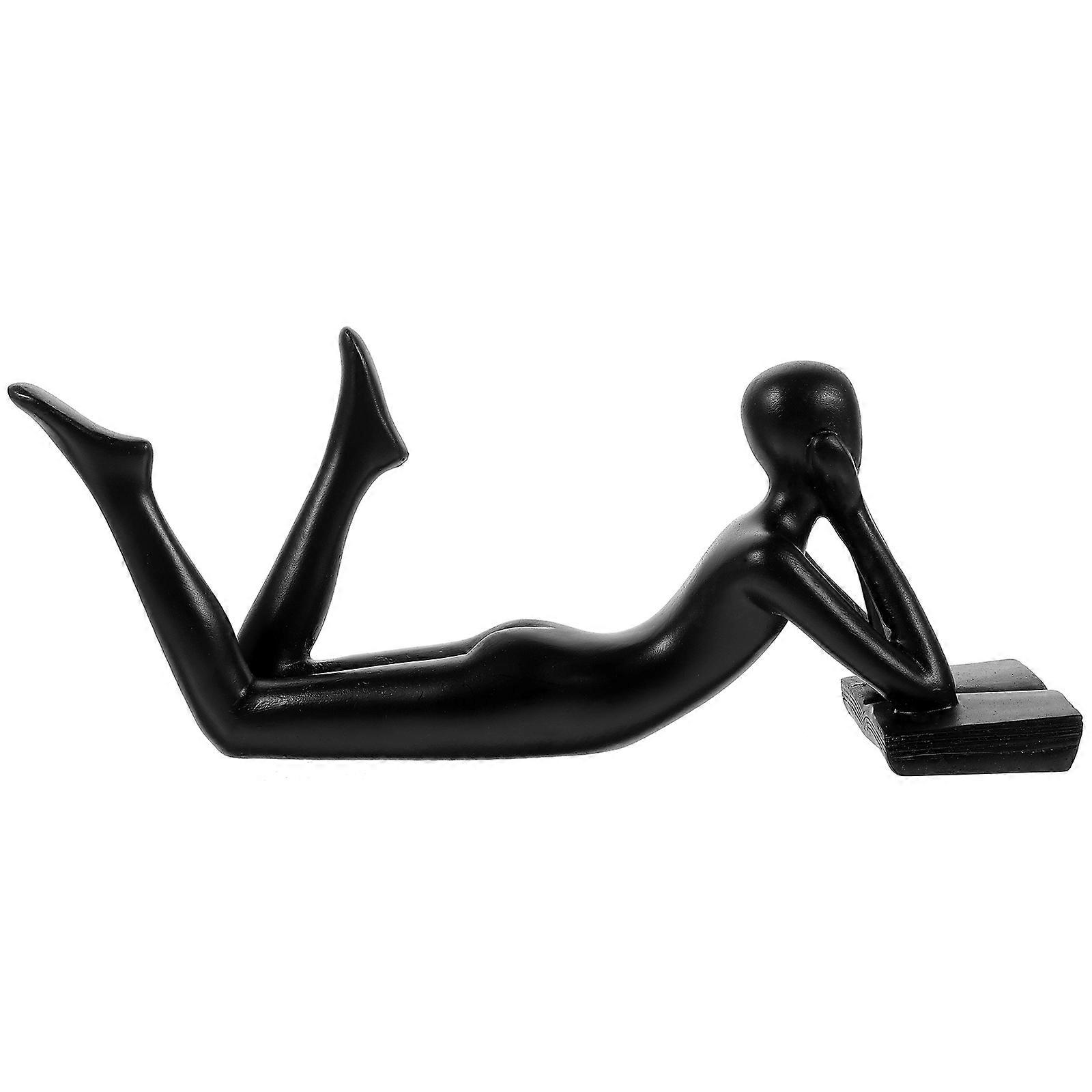 Modern Minimalist Resin Thinker Ornament For Home Decoration Office Desk With Black Finish In 1Pack