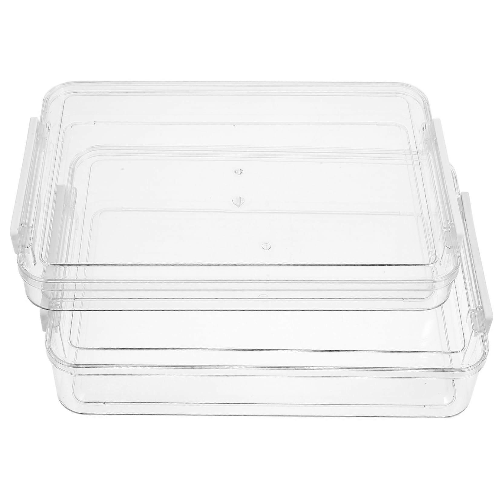 Plastic file storage box 2piece set Portable document holder Office organizer