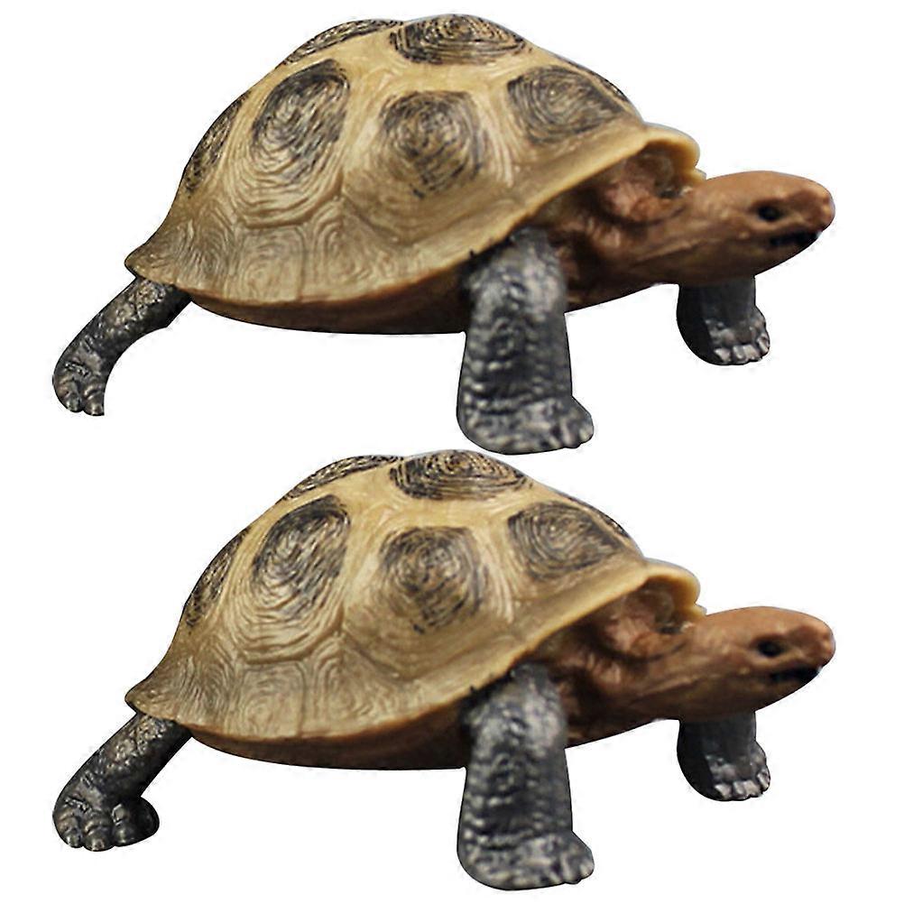 نموذج 2 قطعة تمثال سلحفاة منضدية للتصوير الفوتوغرافي والديكور المنزلي مصنوع من مادة PVC