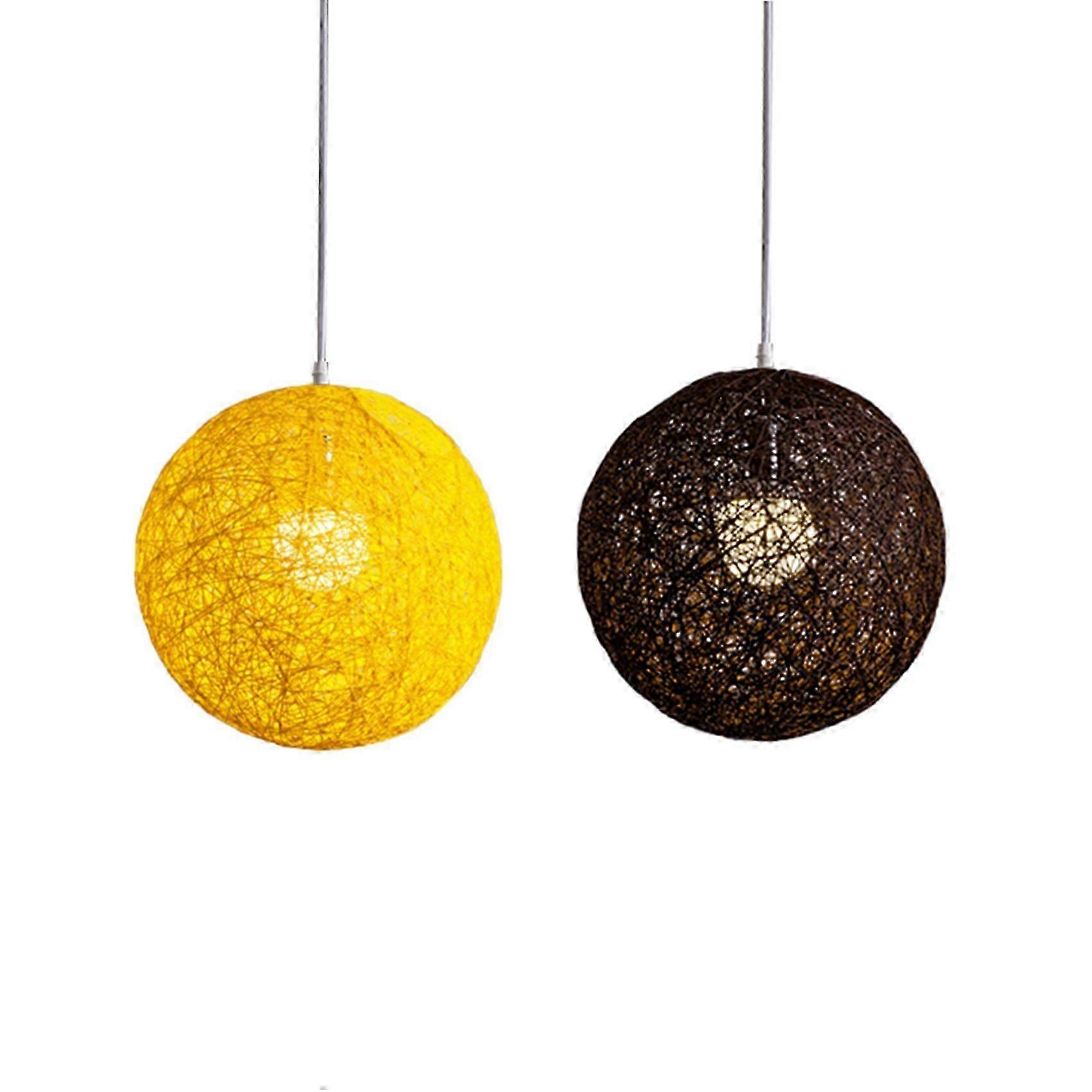 Gul bambu, rottingkrona sfärisk rottingskärm i nästform