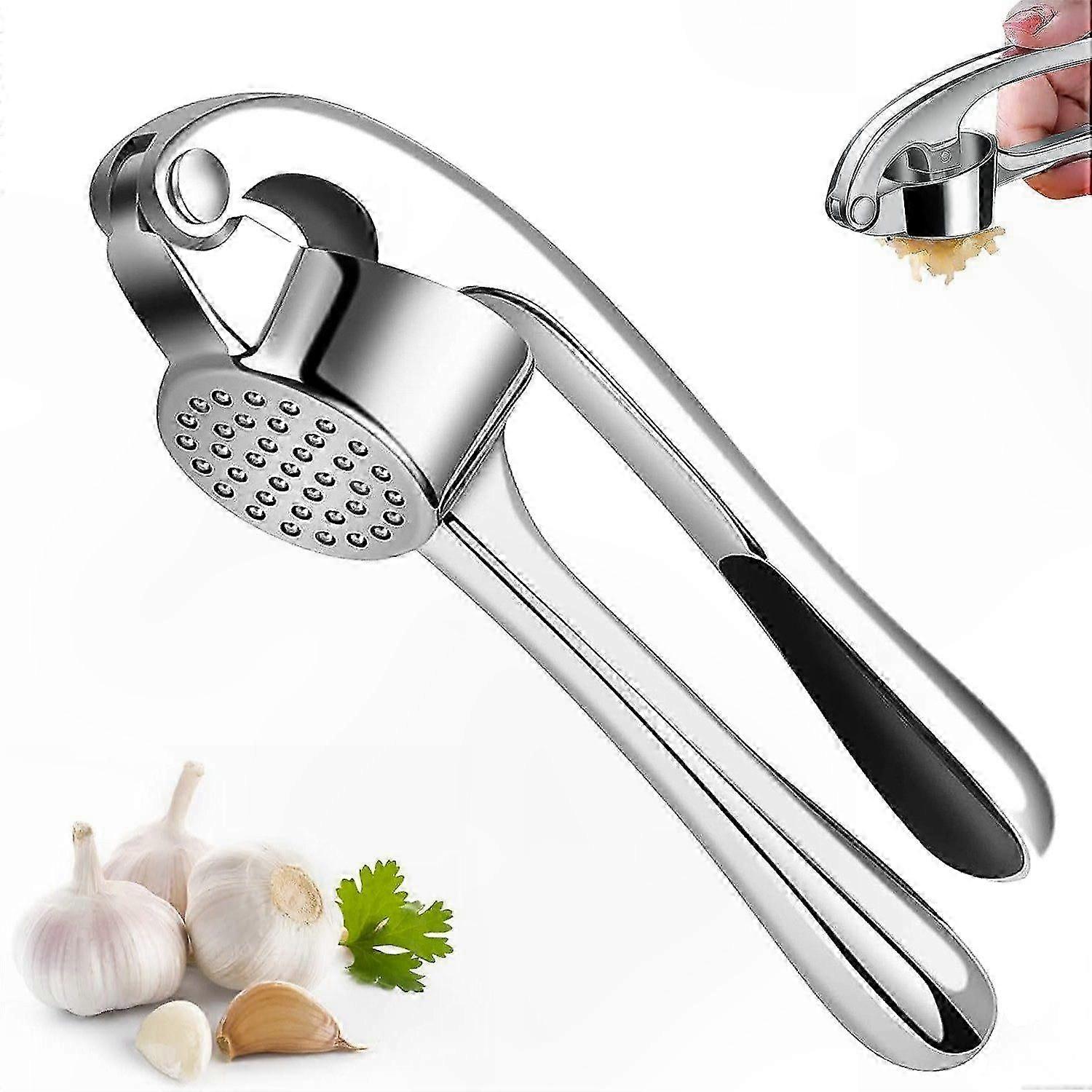 Stainless Steel Garlic Press - Durable, Efficient, Dishwasher Safe Kitchen Tool for Easy Use