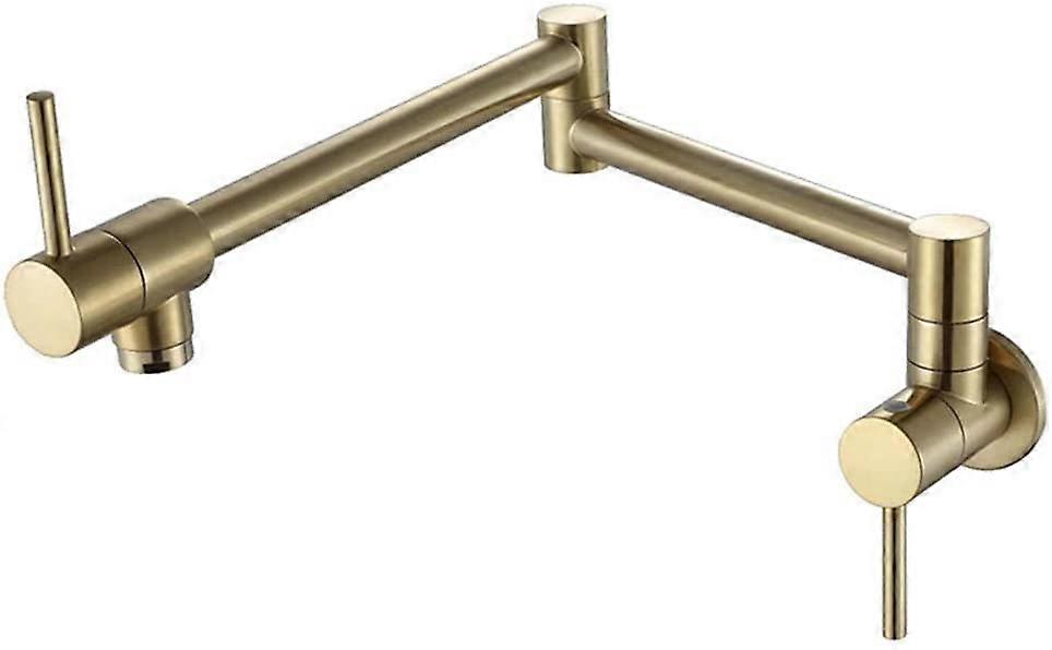 Foldable kitchen faucet, 360° swivelable, telescopic dualhandle mixing faucet brown antique