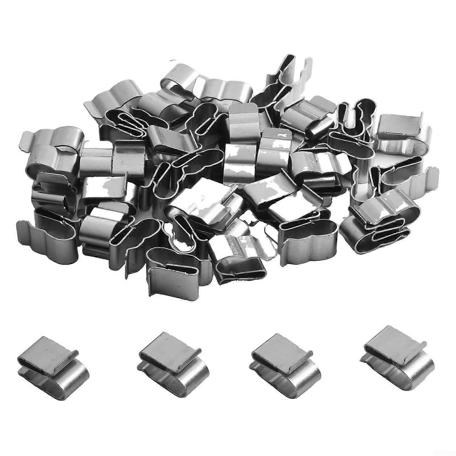 Stainless steel cable clips for trailers, 50 pieces, for secure organization of your wiring and cables.