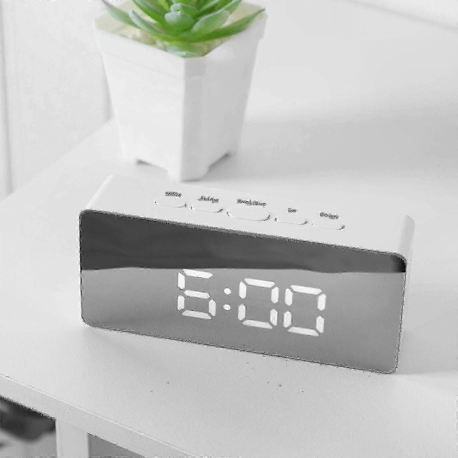 LED Mirror Alarm Clock with Temperature Display Large Digital Clock