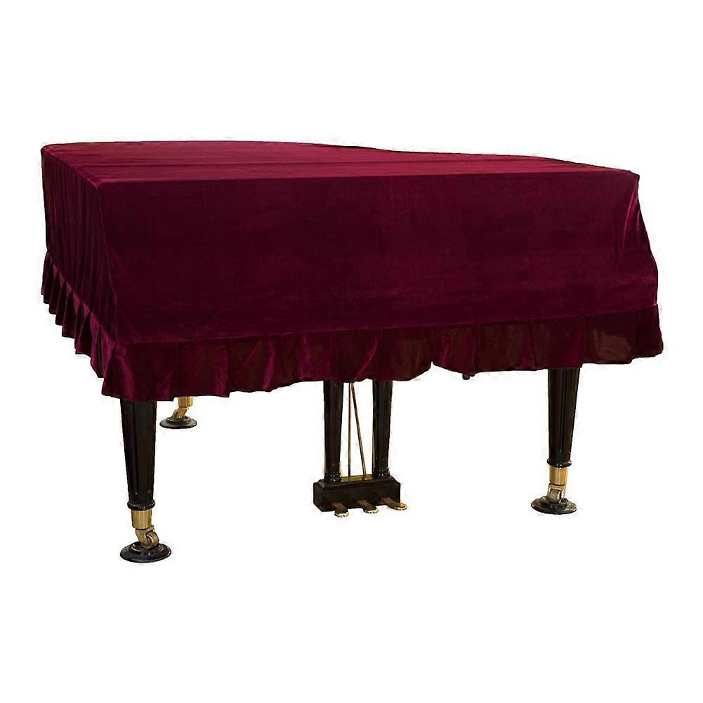 Housse de piano Housse d’aile en velours anti-poussière Tissu lavable Conception triangulaire avec bordure pour pianos standard et à queue