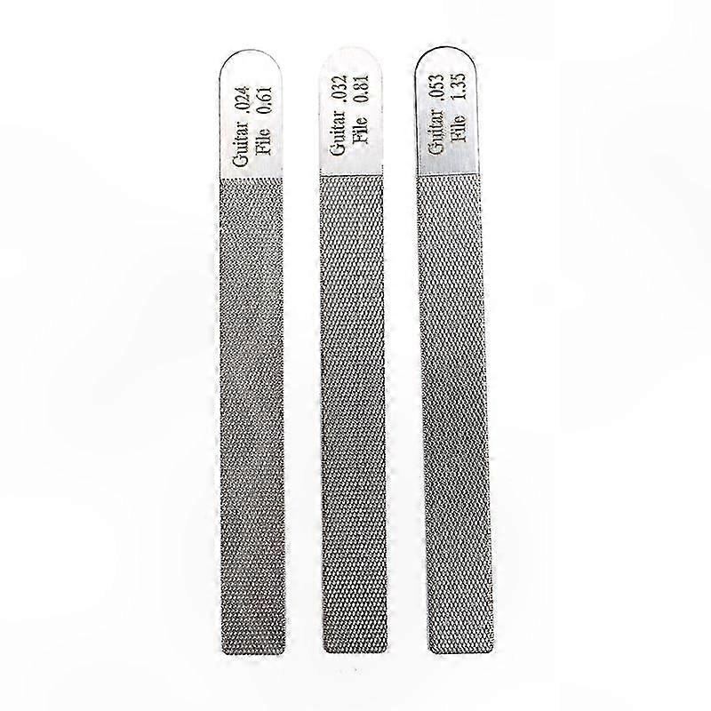 3-Piece Guitar Nut File Set for Fret Slotting and Luthier Repair Work on Stringed Instruments