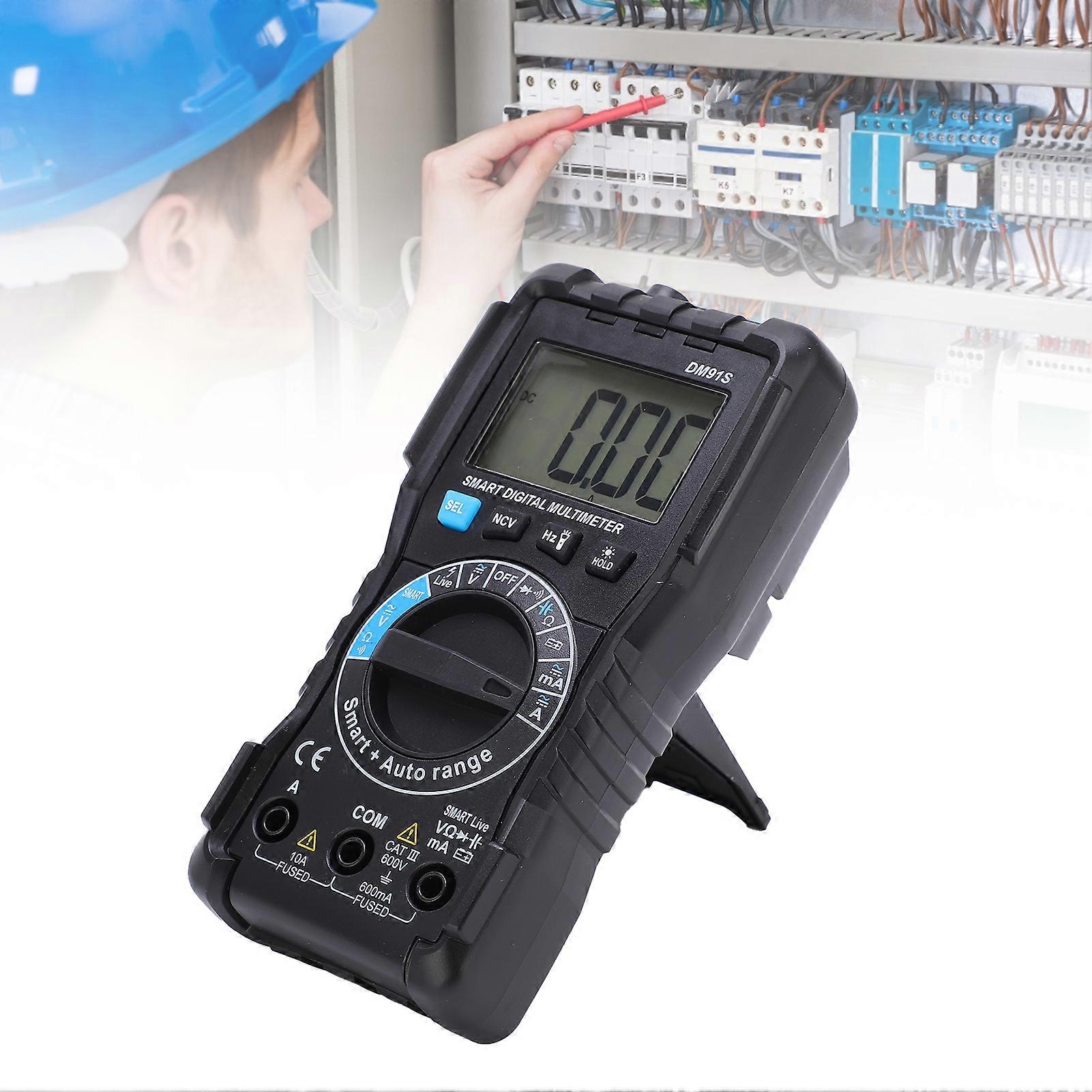 DM91S Manual Auto Ranging Digital Multimeter Multifunctional High Accuracy Mini Multimeter 600V/10A
