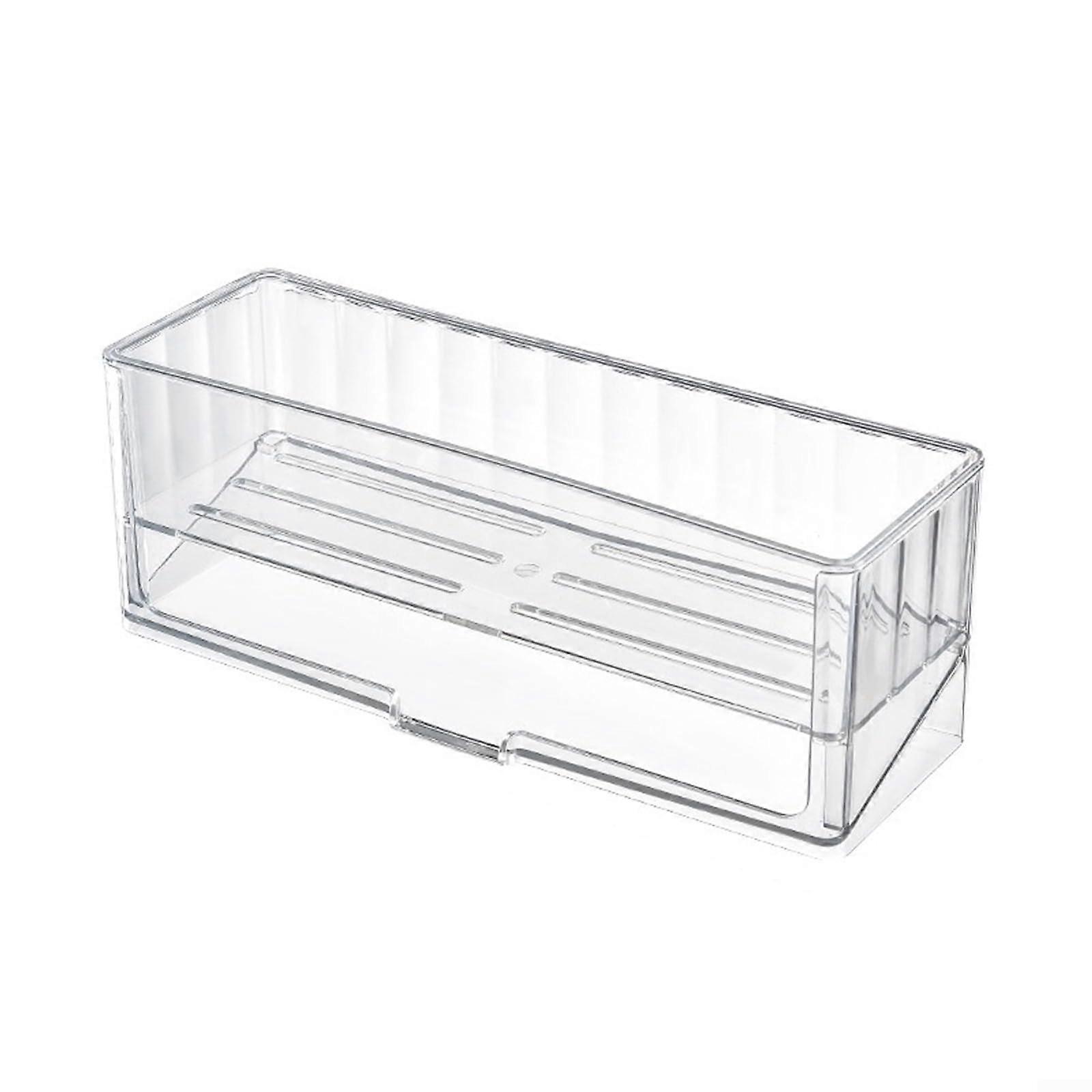 Efficient Kitchen Sink Organizer Rack with Drain Tray for Sponges and Brushes (Transparent)