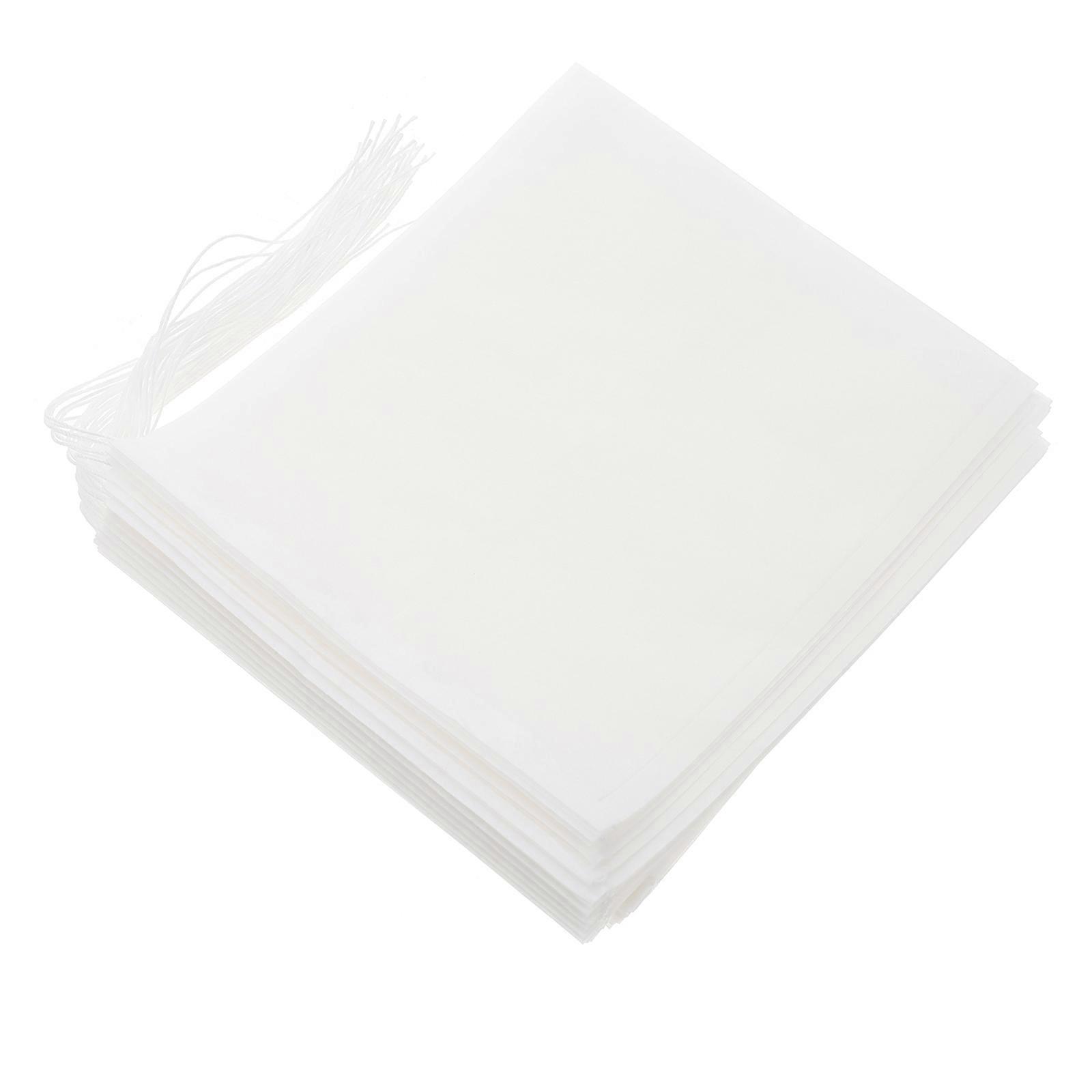 White Tea Filter Bag for Herbal Users Herbal Medicine Packaging Wood Pulp Material Drawstring Closure 100Set