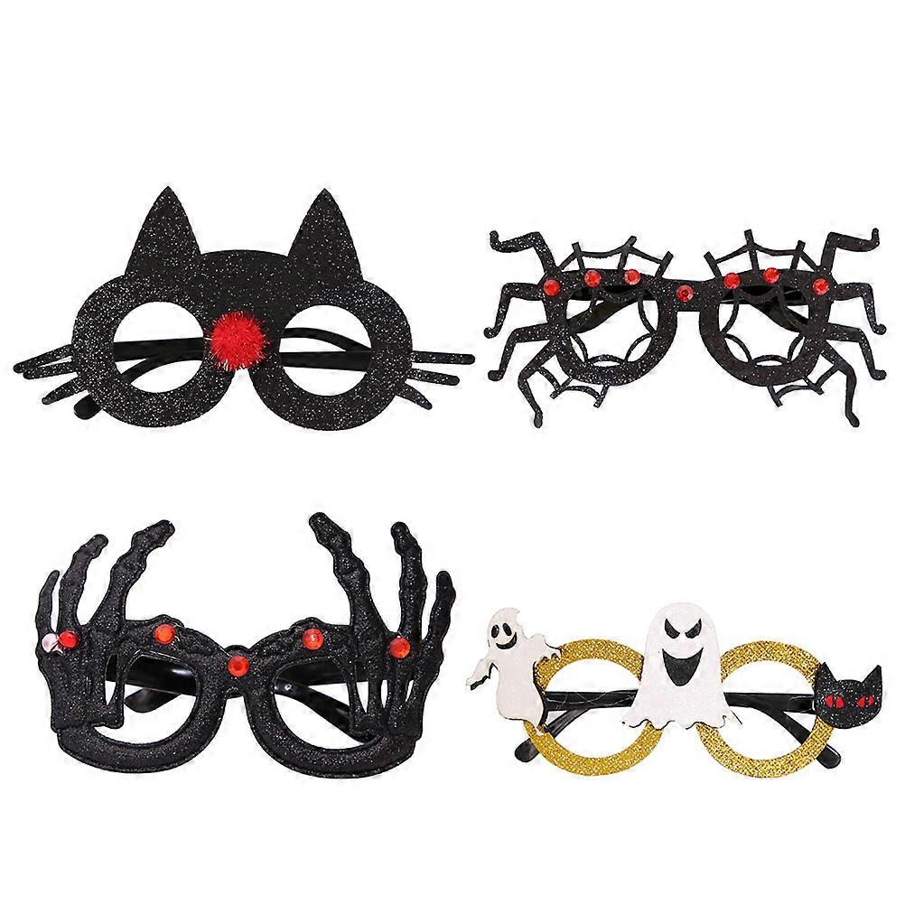 Creative Halloween Glasses Party Accessories Assorted Color Plastic Photo Props 4Pcs