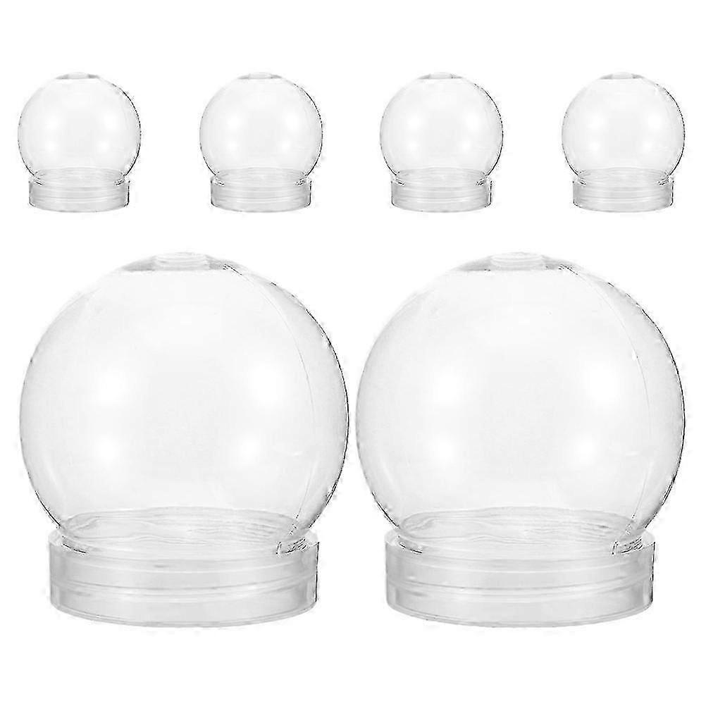 6pcs DIY Clear Water Globe Snow Globe Making Kit with 150ml Glass Globes for Creative Craft Projects