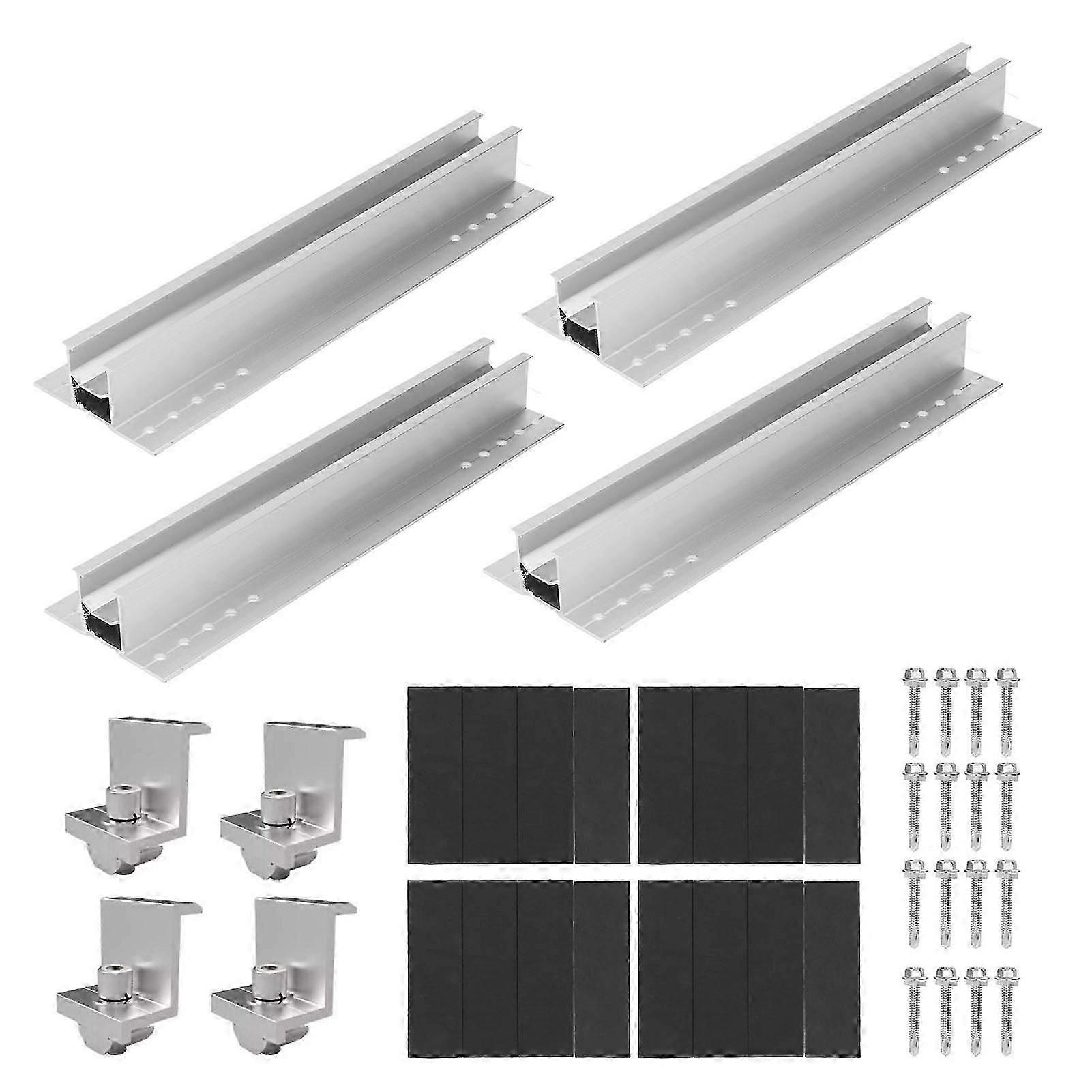 4セットソーラーパネルブラケットキットアルミニウム合金300mm耐食ソーラーパネルスタンド屋根用