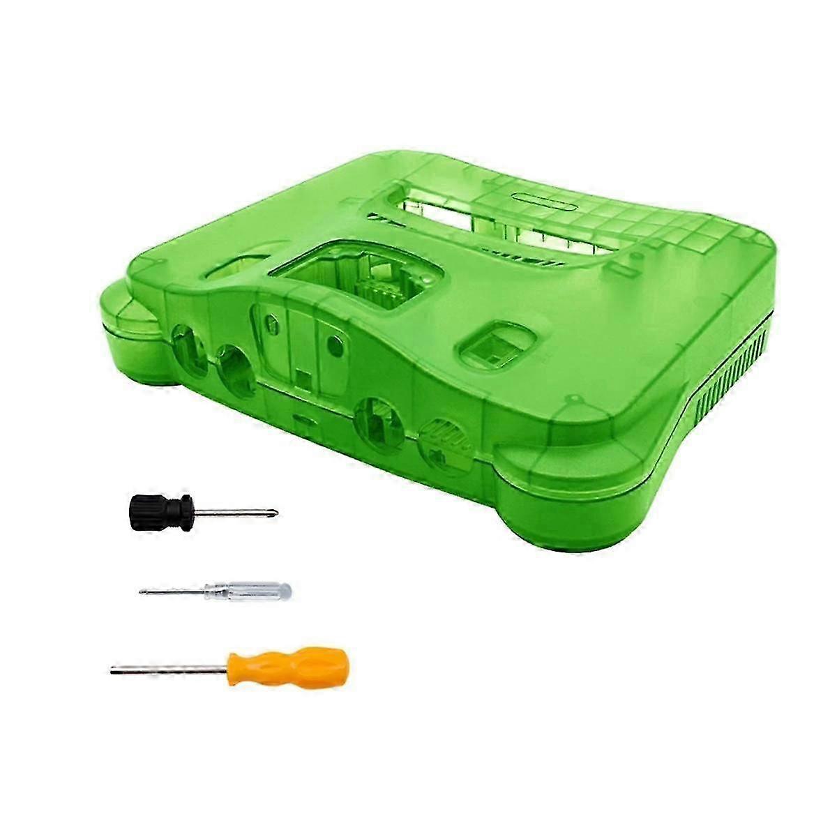 Carrying Storage Case for N64,Translucent Retro Video Game Console Case Replacement Shell, Translucent Green