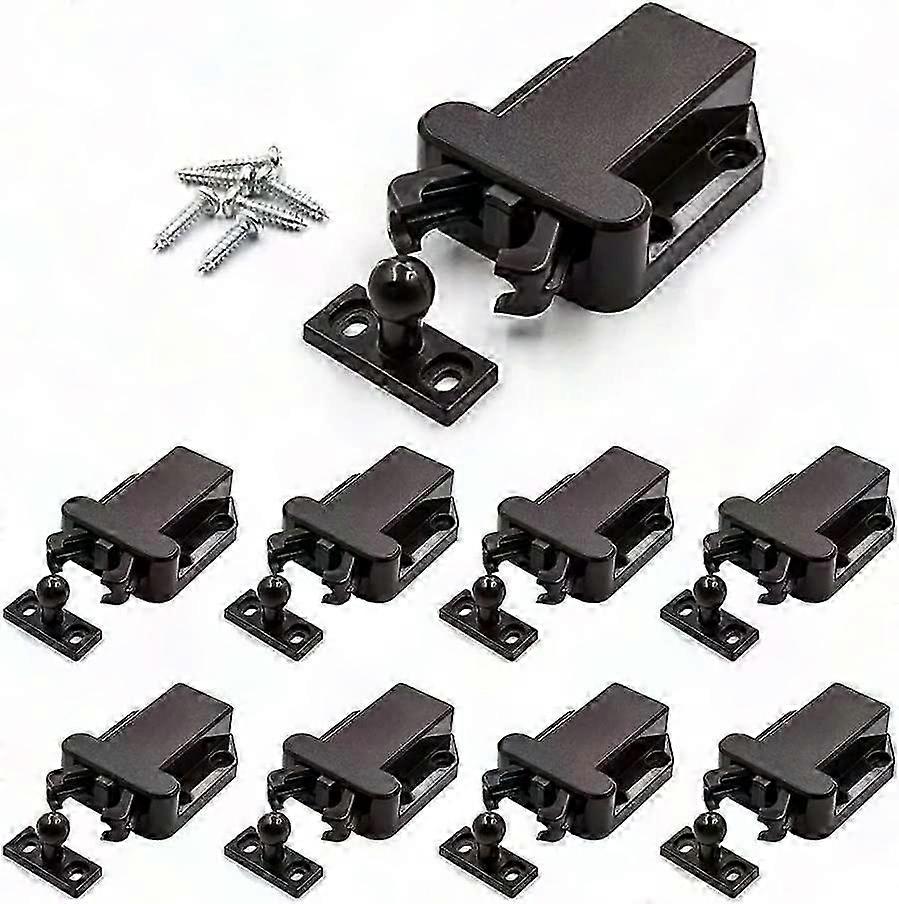 8 Pack Push Latch, Touch Latch Safe, Rebound Self-Locking Device, Open Catch Lock for Drawer