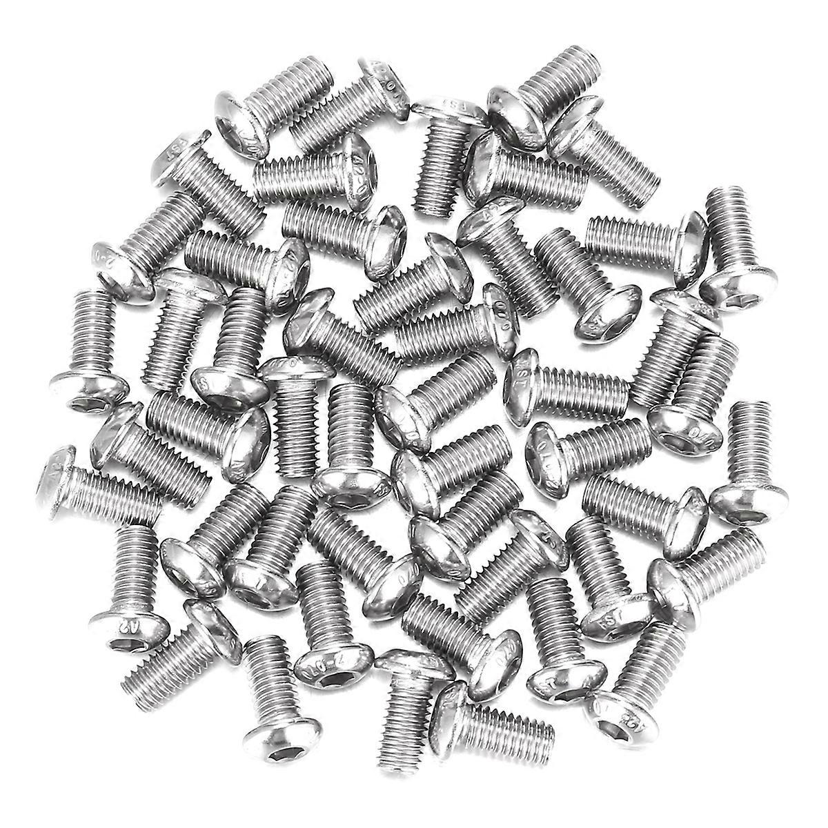 M6x12mm Stainless Steel Hex Socket Button Head Screws 50 Pcs