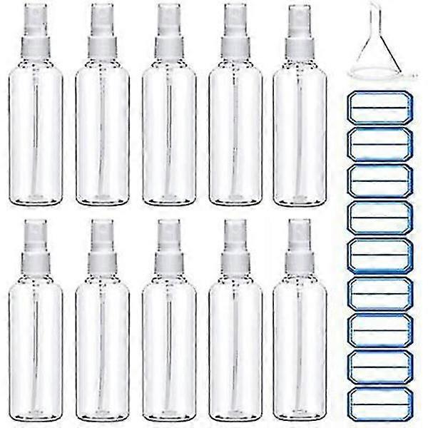 100ml Sprühflaschen Set 10 Stück feiner Nebel Reiseflaschen Trichter