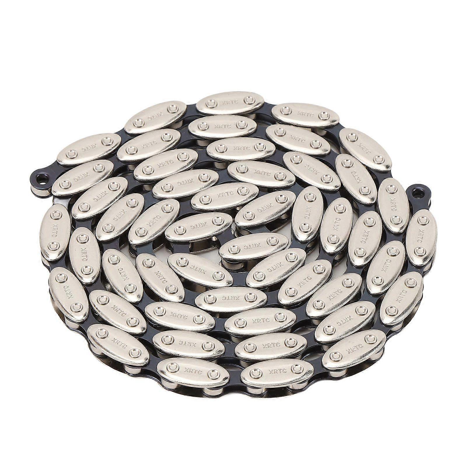 Single Speed Bike Chain Manganese Steel 100 Links Retro Bike Chain with Buckle for Fixed Gear BMX Bikes