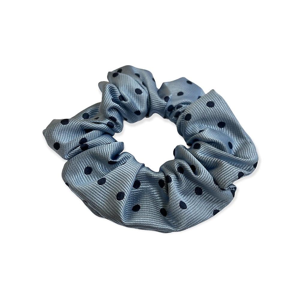 Women's Equetech Polka Dot Hair Scrunchie - Lt Blue/navy