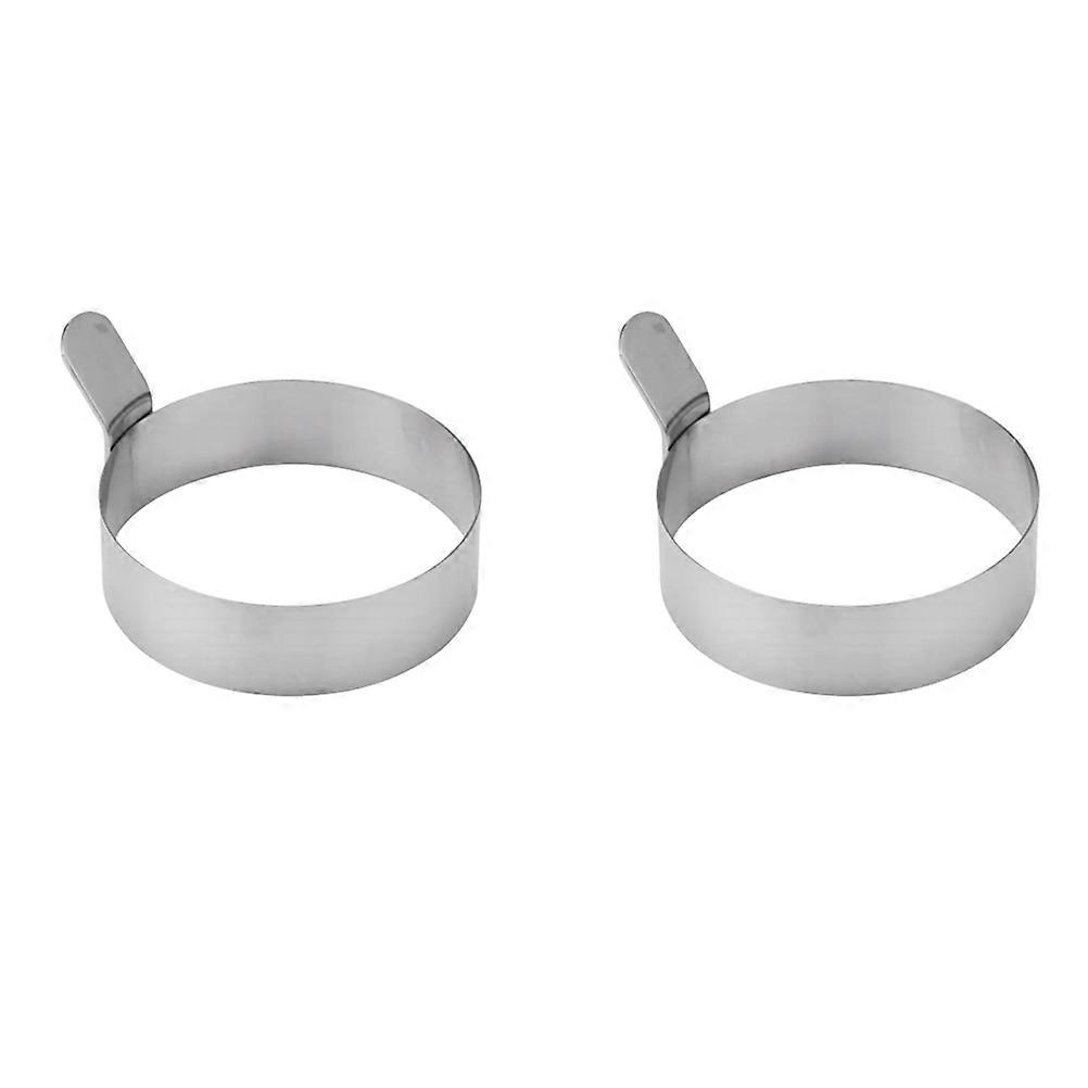 2pcs Stainless Steel Egg Rings Cooking Nonstick Heat Kitchen Tool for Making Fried Eggs Small Size Silver