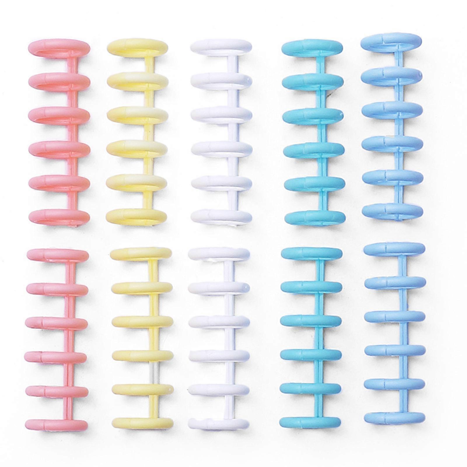 12mm Binding Spine Combs 6-Hole Loose Leaf Binder Rings for DIY Notebook Photo Album Diary Book Calendar 80 Sheet Capacity 10PCS
