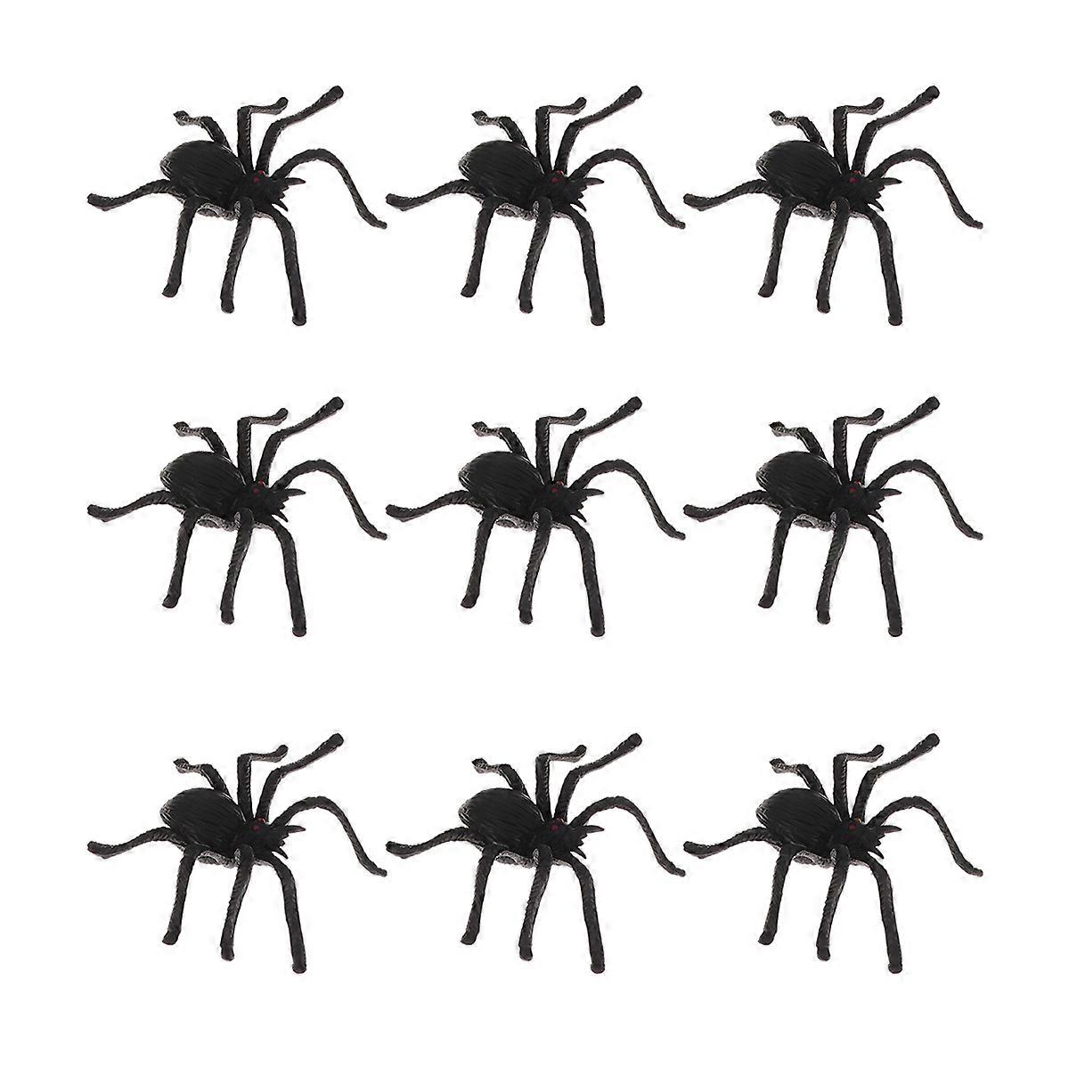 Tricky Spider Black Plastic Simulates Big Spiders for Party Use 20Pcs