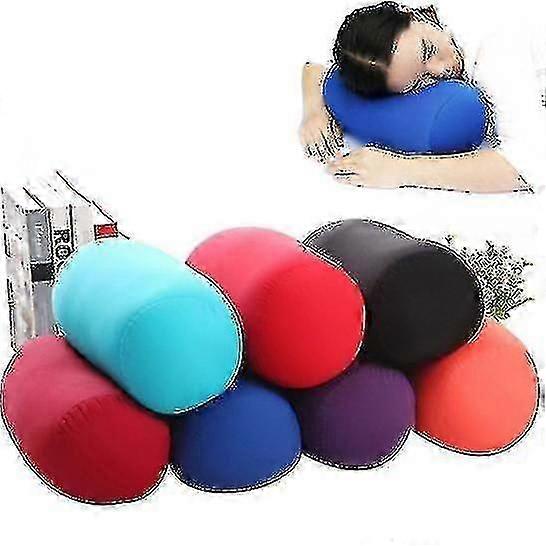 Compact pillow for car travel - microbead cushion roll portable support
