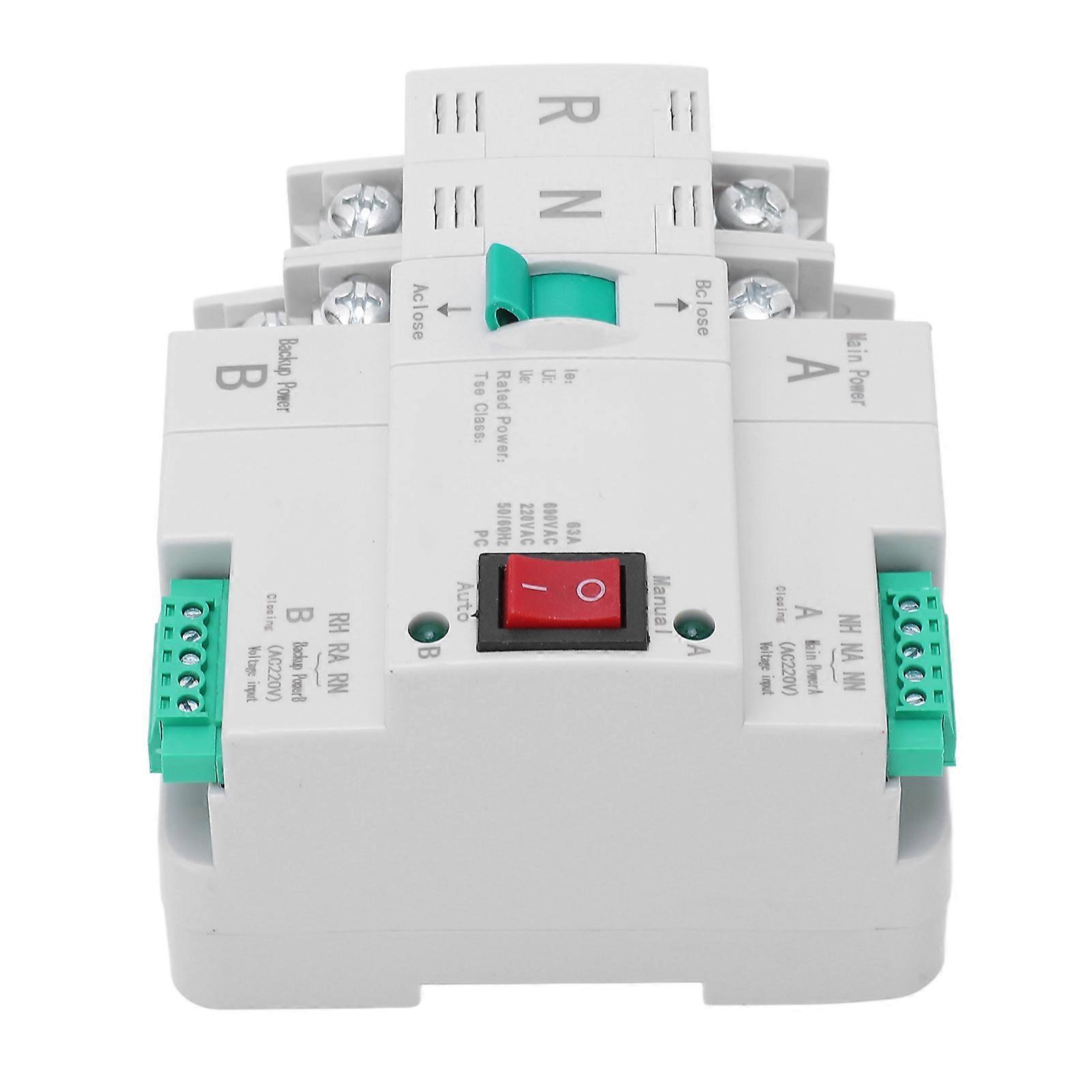 Dual Power 2P Automatic Transfer Switch 220VAC DIN Rail Mount