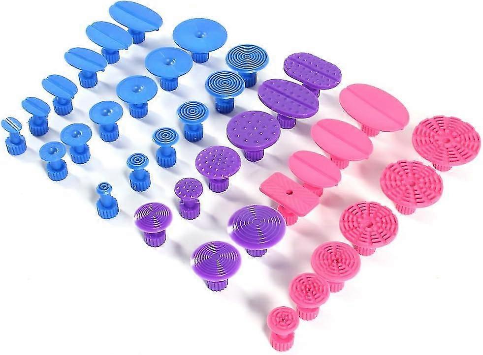 36pcs Car Dent Removal Pulling Tabs, Paintless Dent Repair Tools, PDR Glue Puller Tabs, Different Size Suction Puller Tabs