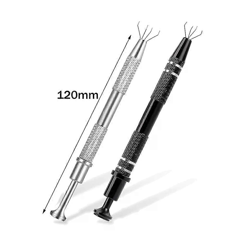 2 Pack Jeweler s Pick Up Tool Piercing Ball Grabber Removal Tool with 4 Prongs for Tiny Objects Ic Chips Electronic Components