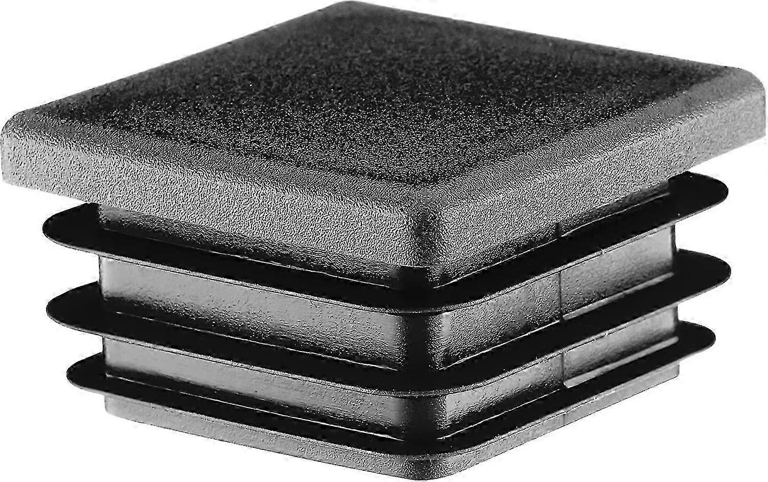 Black RAL 9005 Square Pipe Plug 60x60mm - 10 Pack Plastic End Caps