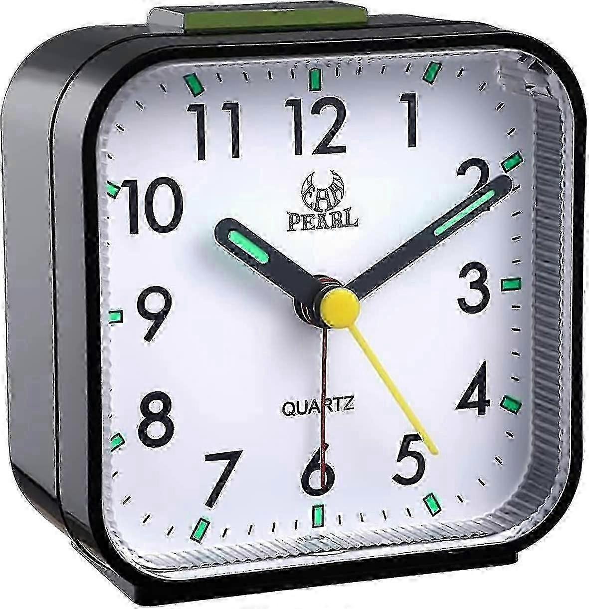 2025 Silent Non-ticking Analog Alarm Clock, Gentle Wake Up, Beeps, Volume Up, Snooze And Operated Light Functions, Easy Setting, Black