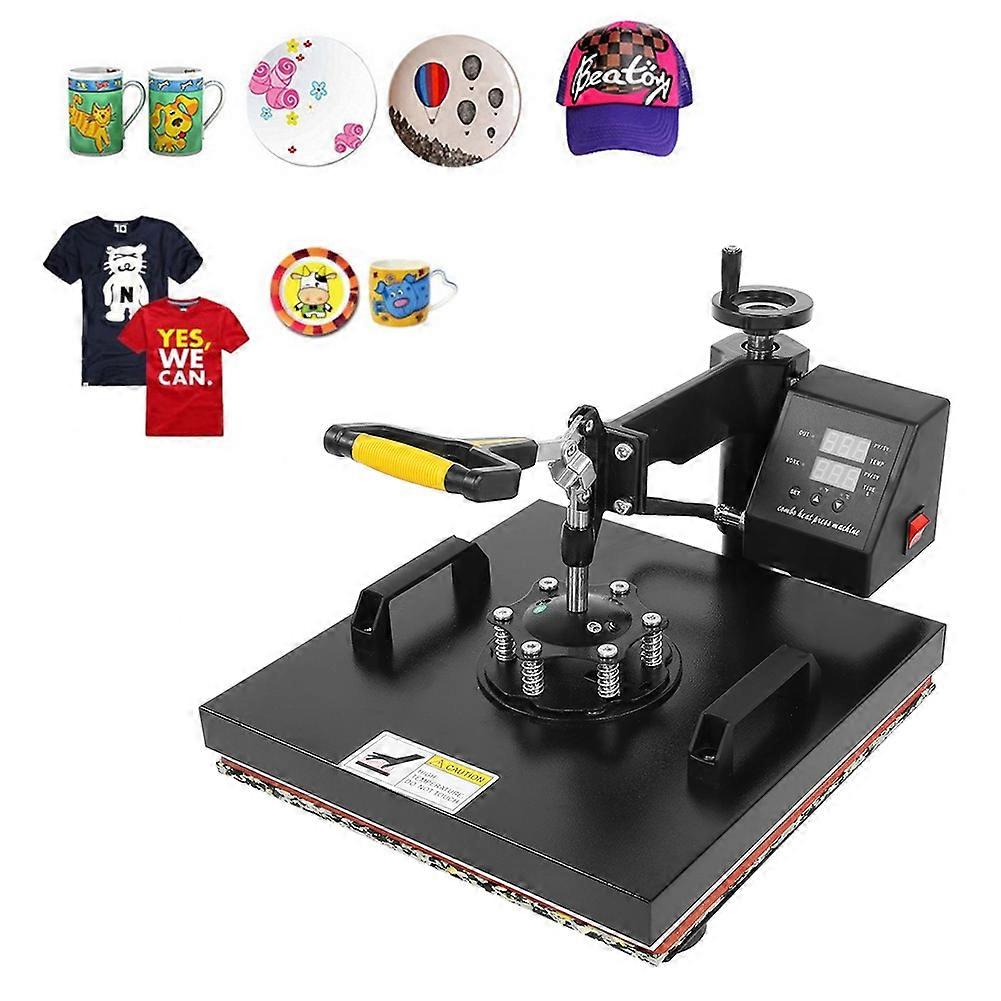 5-in-1 15"x15" Heat Press Machine for T-Shirt Mug Cap Plate