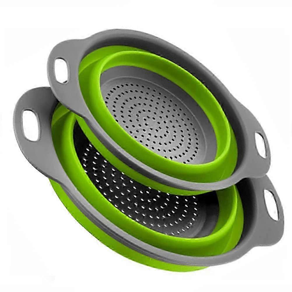 2-Pack Collapsible Silicone Colanders - Flexible Vegetable & Fruit Strainers 2025