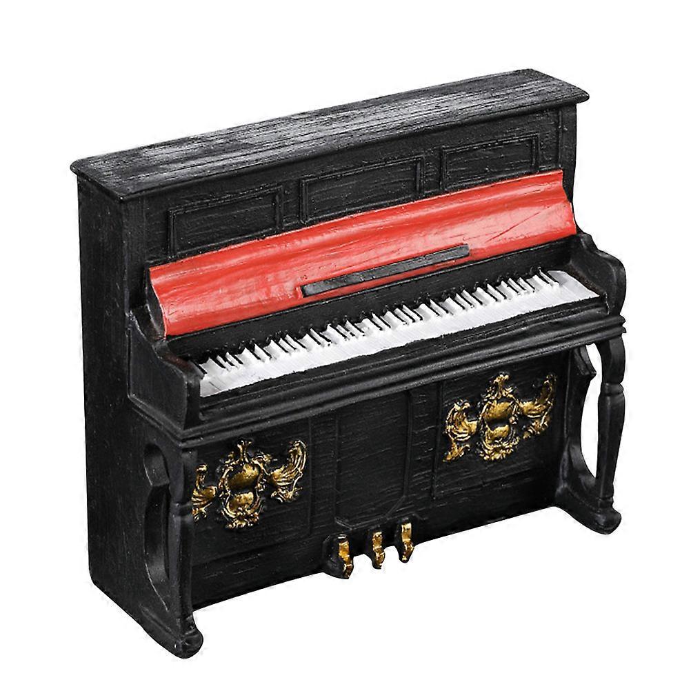 Retro Style Piano Adornment Mini Resin Piano Figurine for Desktop Decor 2Pcs
