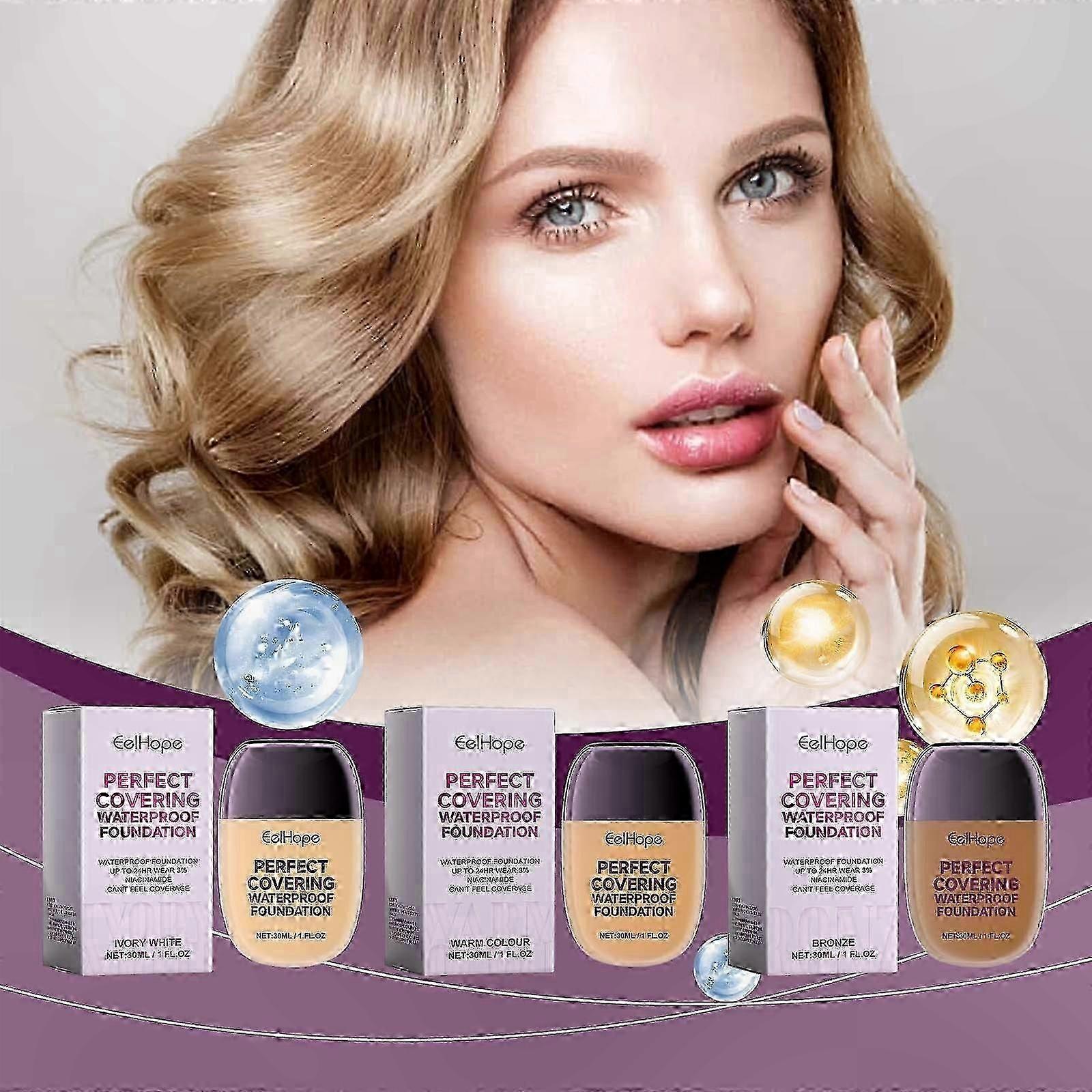 Hydrating Longwear Foundation, High Coverage Lightweight Formula, 8-Hour Flawless Finish for Perfect Makeup Application